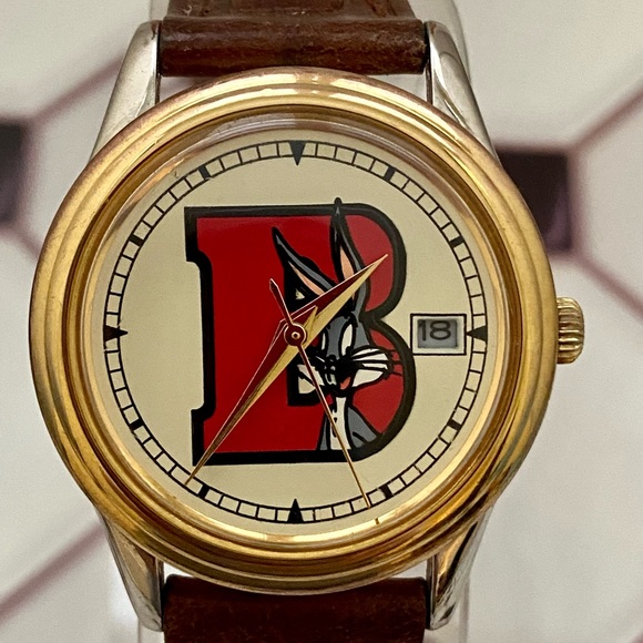 Warner Bros. Other - ⭐️HP⭐️ Vintage Bugs Bunny Looney Tunes Two-tone Watch with Date Warner Brothers